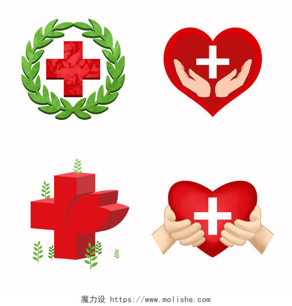 手绘红十字会logo创意公益图标世界红十字日icon